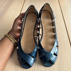 Amalfi 8 Blue Peep-Toe Heels